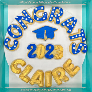Graduation Congrats by Name Cookies