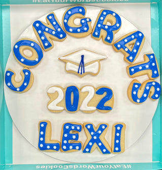 Graduation Congrats by Name Cookies