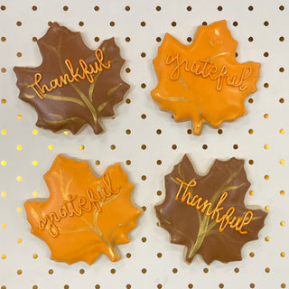 Gold Leaf Thanksgiving Cookies (Qty 10)