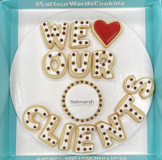 We <3 Our Clients with Saltmarsh Logo Cookie