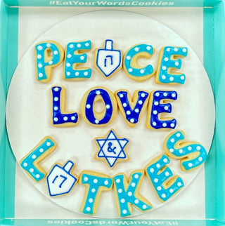 Peace Love & Latkes Hanukkah Cookies