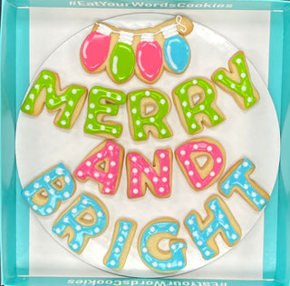 Merry and Bright Christmas Message Cookies