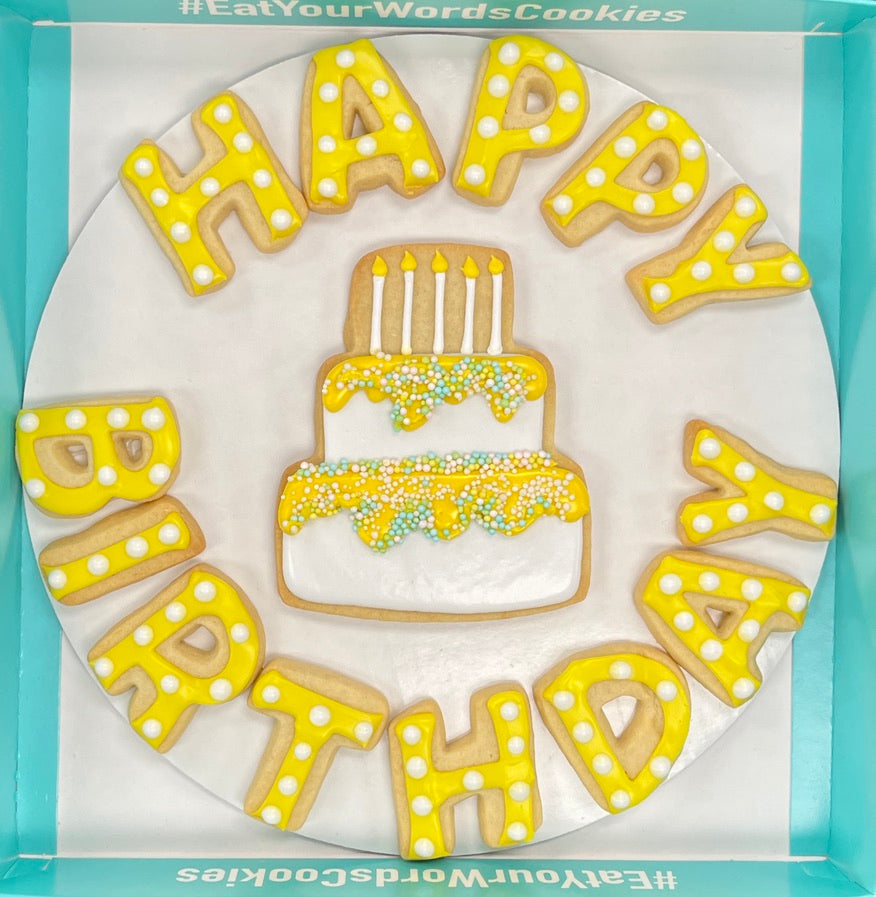Premium Vector | A birthday cake with the words happy birthday on it