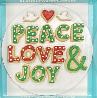 Peace Love & Joy Christmas Cookies